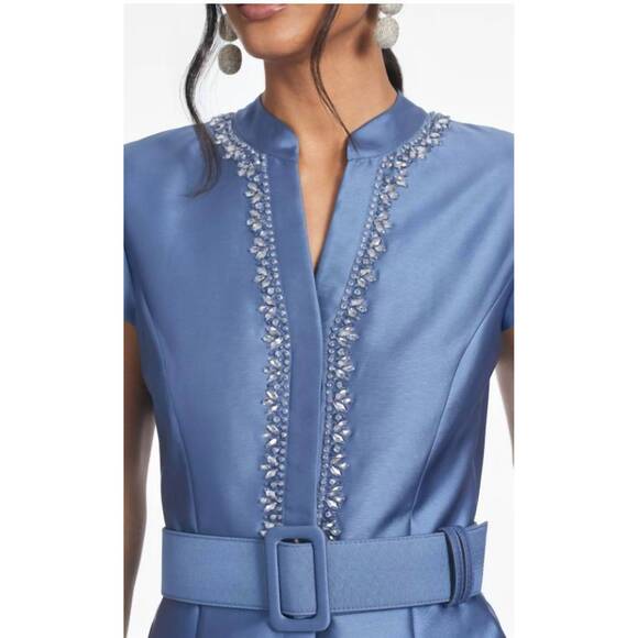 NEW SACHIN & BABI marta gown with crystals and belt in twilight - Picture 3 of 5